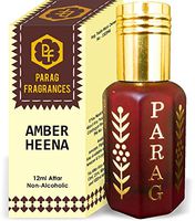 Parag Fragrances Amber Heena Attar 1 Tola / 12ml (Crystal Series) (Limited Time Launching Offer Pack) Natural Distiled Attar/Alcohol Free Attar/Long Lasting Attar