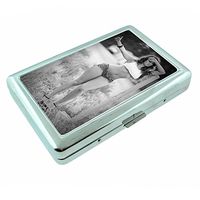 Country Pin Up Girls USA S7 Silver Cigarette Case Metal Wallet Id Holder King & 100's 4" X 2.75" RFID Protection