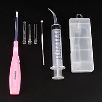 Melleco Lighted Tonsil Stone Remove Tool Pick for Fresh Breath + 1 Cleaning Irrigator Syringe Bad Breath Treatment