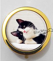BlackKey Animal Cat Cute Kitty 3-Compartment Decorative Pocket Gift Box Case Organizer for Pill, Color 2 -155