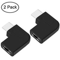 2 Pieces 90 Degree USB C Type C Male to Female Adapter, AFUNTA Right & Left USB-C USB 3.1 Type-C Male to Female Extension Adapter for Laptop & Tablet & Mobile Phone