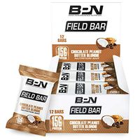 Bare Performance Nutrition, Field Bar, High Protein Bar, Nutrition Bar, Made with Whole Ingredients, Naturally Sweetened, Peanut Butter, Contains Coconut (12 Bars, Chocolate Peanut Butter Blondie)