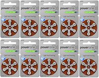 Power One Size 312 MERCURY FREE Hearing Aid Batteries (60 batteries)