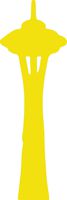 hBARSCI Space Needle - 5 Inches - for Cars, Trucks, Windows, Laptops, Tablets, Outdoor-Grade 2.5mil Thick Vinyl - Yellow