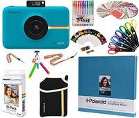 Polaroid Snap Touch Instant Camera Gift Bundle + Zink Paper (30 Sheets) + 8x8 Cloth Scrapbook + Pouch + 6 Edged Scissors + 100 Sticker Border Frames + Gel Pens + Hanging Frames + Accessories