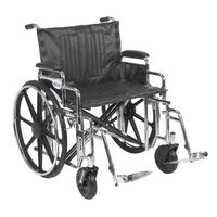Drive Medical Sentra Extra Heavy Duty Wheelchair with Various Arm Styles and Front Rigging Options, Black, Bariatric, 24 Inch