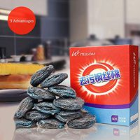 never 12PCS Soap Powder Pad Stain Removal Steel Wool,- Removes Grease, Oil and Dirt Stains from Pots, Glassware and Bakeware-Soap Powder Scouring Pads Kitchen Utensil Cleaning Tools