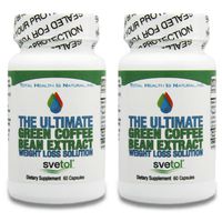 Ultimate Green Coffee Bean Extract with SVETOL 400mg per Capsule (120 Capsules) 2 Bottles 50% Chlorogenic Acid GCA