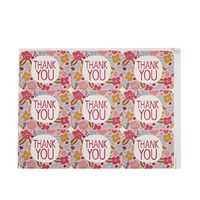STOBOK 50 Sheets 450pcs Thank You Sticker Floral Decorative Self-Adhesive Seal Sticker Labels for Wedding, Birthday, Scrapbooking, Gift Wrap, Envelopes Seal