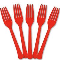 Extra Heavy Weight Plastic Forks | 20ct (Apple Red)