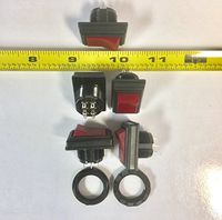 1pc AC 125V 10A 250V 6A Rectangle ON/Off Rocker Switch 6 PIN Burgundy Slotted Screw in W/NUT