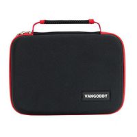Diabetic Supplies Travel Hard Cover Cube Case Organizer Black with Red Trim The Harlin by Vangoddy
