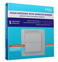 Foam Wound Dressing with Adhesive Border 6.5" x 6.5" Central Foam: 4.1" x 4.1" Thickness 5 mm 5 per Box by Areza Medical