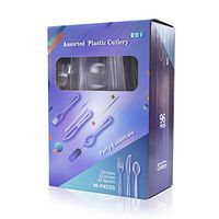 EDI Clear Full Size Plastic Cutlery Set, 32 Forks, 32 Knives, 32 Spoons (1)