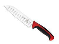 Mercer Culinary M22707RD Millennia 7-Inch Granton Edge Santoku Knife, Red