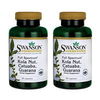 Swanson Full-Spectrum Kola Nut Catuaba Guarana 225/225/225 Milligrams 90 Capsules (2 Pack)