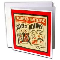 3dRose WPA Hollywood Playhouse Art Deco Poster - Greeting Cards, 6 x 6 inches, set of 12 (gc_109082_2)