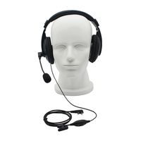 GoodQbuy Professional Noise Cancelling Radio Overhead Headsets Headphones with VOX-PTT Boom Mic for 2 Pin Kenwood Baofeng UV-5R Puxing Quansheng Wouxun HYT Nexedge Puxing Two Way Radio