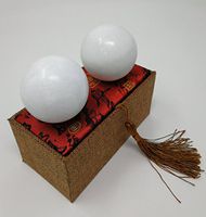 White Marble Stone Chinese Healthy Exercise Massage Baoding Balls