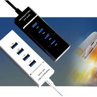 LEANO Portable Durable Practical 5Gbps High Speed 4 Ports USB3.0 Hub Hubs