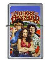 The Dukes of Hazzard Bo Luke Daisy Flip Top Lighter Brushed Chrome Vinyl Image and tin