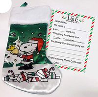Peanuts Featuring Snoopy 18' Satin Christmas Stocking with Cuff - Plus Kids Letter to Santa!