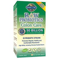 Garden of Life - RAW Probiotics Colon Care - Acidophilus and Live Culture Probiotic Promotes Regular, Healthy and Comfortable Movements - Gluten, Soy, GMO-Free - 30 Vegetarian Capsules