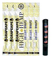 Herb Airtight Pocket Protector with Organic Grape Ape Hemp Wraps Vegan Non-GMO 5 Count DC Crafts Nation - Flag Leaf