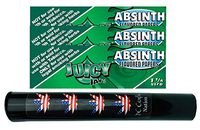 Herb Airtight Tube Pocket Protector with Juicy Jay's Absinth 1.25 Flavored Hemp Rolling Papers 3 Count DC Crafts Nation- Flag Leaf