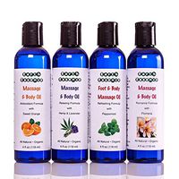 All Natural Organic Massage Oil Sampler (4 oz. X 4 Bottles)