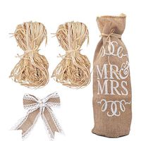 2 x 50g Natural Raffia Linen Bow Wine Bottle Set Candy Filling Chocolate Hamper Tissue Lafite Grass for Wrapping Gift