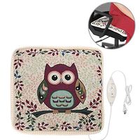 Heating Mat Heating Carpet Heat Pad Electric with two temperature control and temperature controls, 74 74cm linen fabric for back neck shoulder abdominal legs muscle tension(Linen Owl)