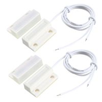 uxcell 2pcs MC-38 Surface Mount Wired NO Door Sensor Alarm Magnetic Reed Switch White