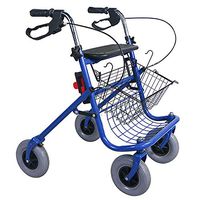 DMZH Rolling Walkers Detachable Rollator Freely Adjustable Height Crutches Alternative with Seat & Bag Shopping Cart Blue