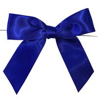Pre-Tied Royal Blue Satin Bows - 4 1/2" Wide, Set of 12, Wired Craft Ribbon, Healthcare Workers Support Ribbon, Easter Bow, Wedding Embellishments, Mother's Day, Gift Basket, Birthday, Valentine's Day