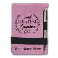 Mini Notepad, World's Greatest Grandma, Personalized Engraving Included (Pink)