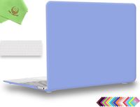 UESWILL 2in1 Smooth Matte Hard Shell Case with Clear Keyboard Cover for MacBook 12 inch with Retina Display (Model: A1534) + Microfibre Cleaning Cloth, Serenity Blue