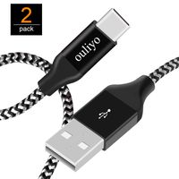 USB Type C Cable, ouliyo 6Ft (2-Pack) Durable Braided USB-C to Standard USB A Fast Charger Cable Compatible with Samsung Galaxy S10 S9 S8 Plus S10e Note 9, iPad Pro 2018, LG V20 G6, Switch (Black)