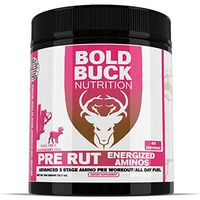 Pre Rut Energized Aminos - Stimulating Amino Pre Workout - Sip All Day, Recover While You Train & Prevent Cramping - 9 Grams Per Serving - 40 Servings - Raspberry Iced Tea