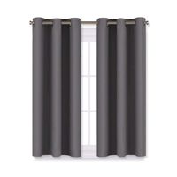 NICETOWN Grey Blackout Curtain Panels for Bedroom, Thermal Insulated Grommet Top Blackout Draperies and Drapes (2 Panels, W29 x L45 inches, Grey)