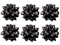 PMU Star Gift Bows 6 Inch Black (6/Pkg) Pkg/12