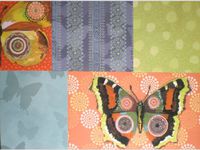 Glittered Butterflies Patchwork Note Cards w/ Envelopes