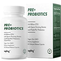 Vegan Prebiotic & Probiotic - Non Dairy 4.4 Billion CFU for Gut & Digestive Support - Patented Non-GMO Ingredients with Lactobacillus Acidophilus. 60 Targeted Delayed-Release Capsules for Men & Women