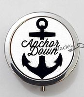 BlackKey Beautiful Anchor 3-Compartment Decorative Pocket Gift Box Case Organizer for Pill, Color 1 -1645