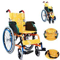 ZZYYZZ Folding Child Wheelchair Lightweight Driving Medical Trolley Self Propelled Wheelchair Adolescent Cerebral Palsy Rehabilitation Wheelchair