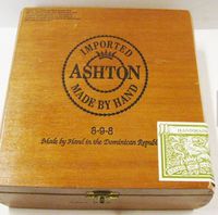 Ashton Empty Cigar Box Caribbean Mahogany Finger Joint construction