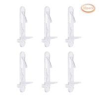 INCREWAY 30 Pack Shelf Support Peg, Clear Plastic Locking Shelf Support Pin Clips, Fits 5mm Diameter Hole & 3/4 Inch Cabinet Shelf