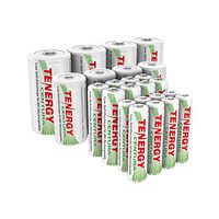 Centura NiMH Low Self Discharge Rechargeable Battery Combo Pack, Includes All Battery Sizes 8xAA 8xAAA 4xC 4xD Rechargeable Batteries, 24 Pack