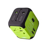 Travel Adapter Uppel Dual USB All-in-one Worldwide Travel Chargers Adapters for US EU UK AU about 151 countries Wall Universal Power Plug Adapter Charger with Dual USB and Safety Fuse (Green)