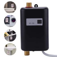 Electric Tankless Water Heater, 3.8KW Tank-Less Instant Hot Water Heater Constant Temperature Non-Scale-Forming Fast 3 Seconds Shower Hot Water System,Black,220V